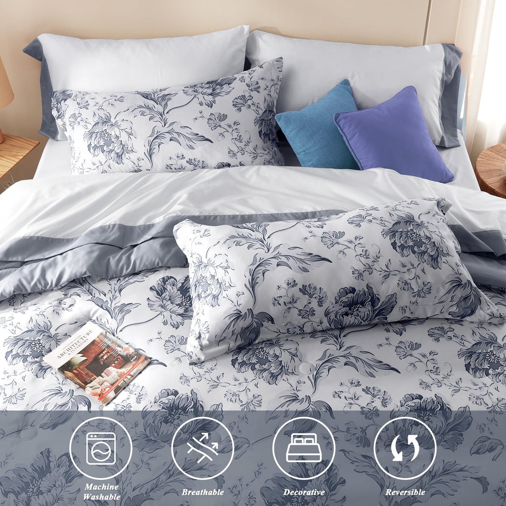 Luxurious Quilted Queen Comforter Sets,7-Pieces Reversible Bedding Sets,Bed in a Bag with Comforter,Flat Sheet and Fitted Sheet,Pillowc... - All-Season Down Alternative Comforter Insert Detail