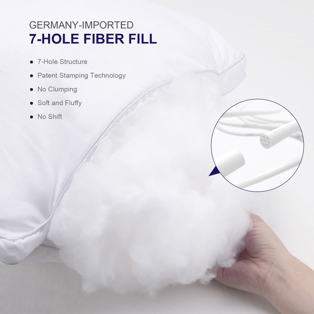 Decorative Plump Bed Pillows 2 Pack Down Alternative Pillows for Bed Queen Size Set of 2 Soft Hotel Collection Gusseted Cooling Pillow... - Hotel Quality Plush Sleeping Pillows Detail