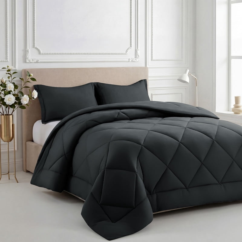Hypoallergenic Cloud 3 Pieces Queen Size Comforter Set, All Season Lightweight Breathable Bedding Set with 1 Down Alternative Comforter an... - Cloud-Like Soft Lightweight Bed Comforter - Default Title