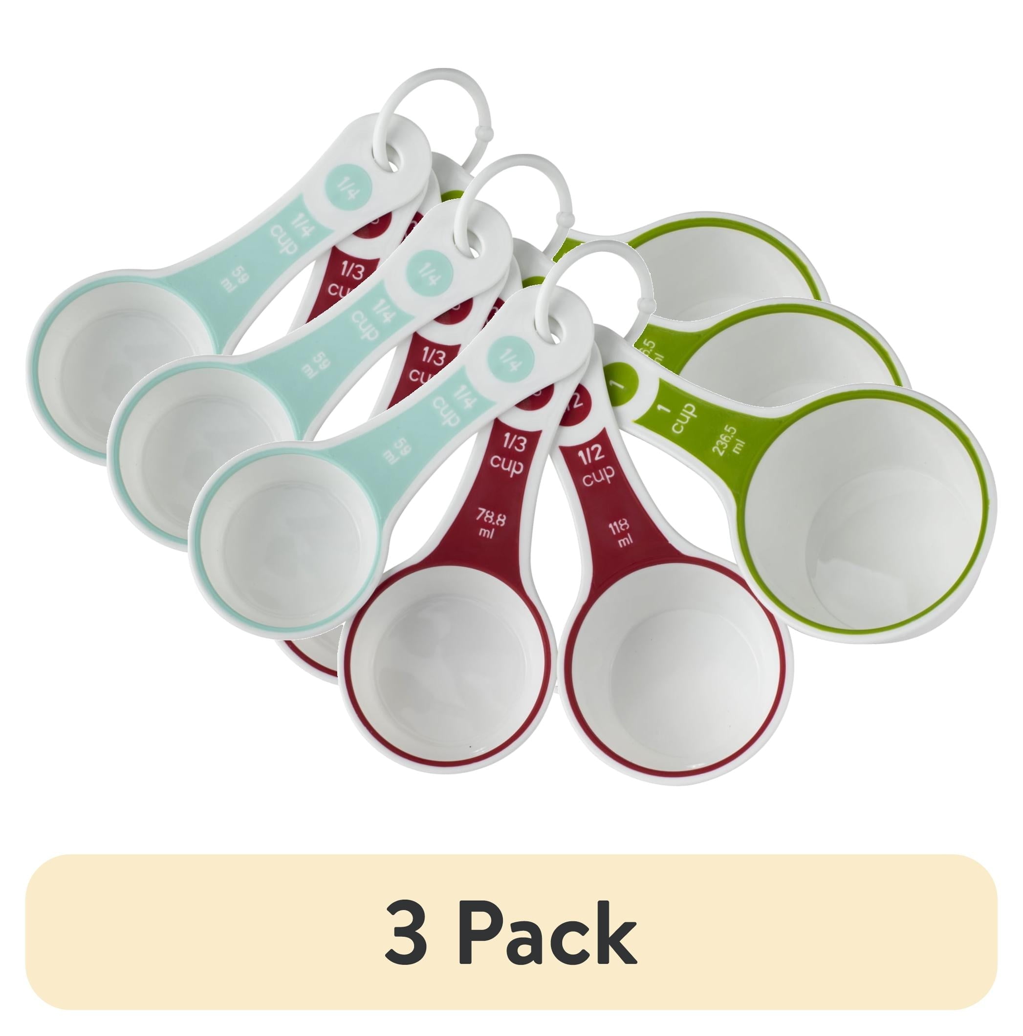 Time-Saving (3 pack) 4-Piece Measuring Cups Set, Multicolor - Premium Stainless Steel Garlic Presser & Peeler - Default Title