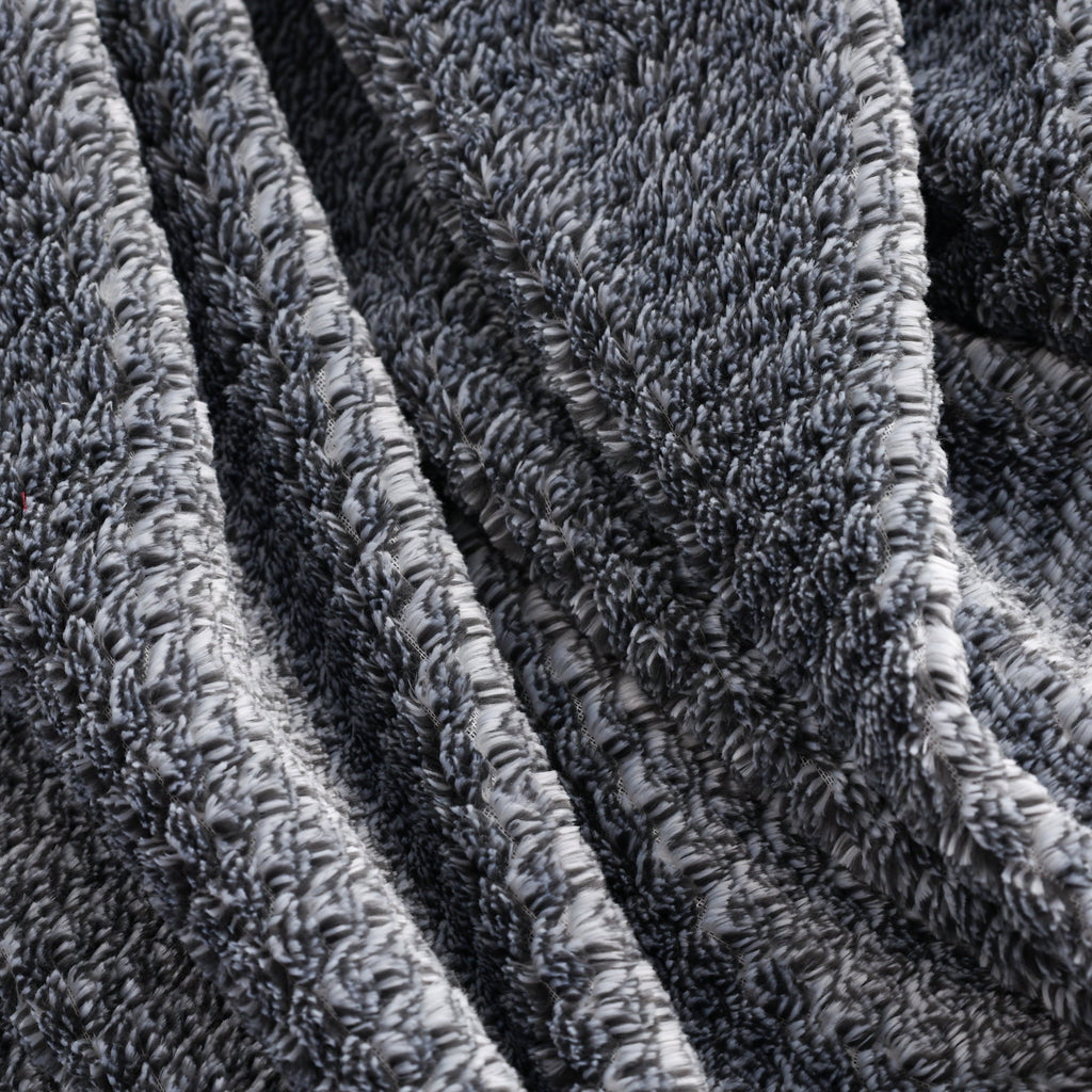 Cozy Fleece Plush Textured Heathered Soft Oversized Throw Blanket, Gray - Lightweight Plush Warm Blanket for All Seasons Detail