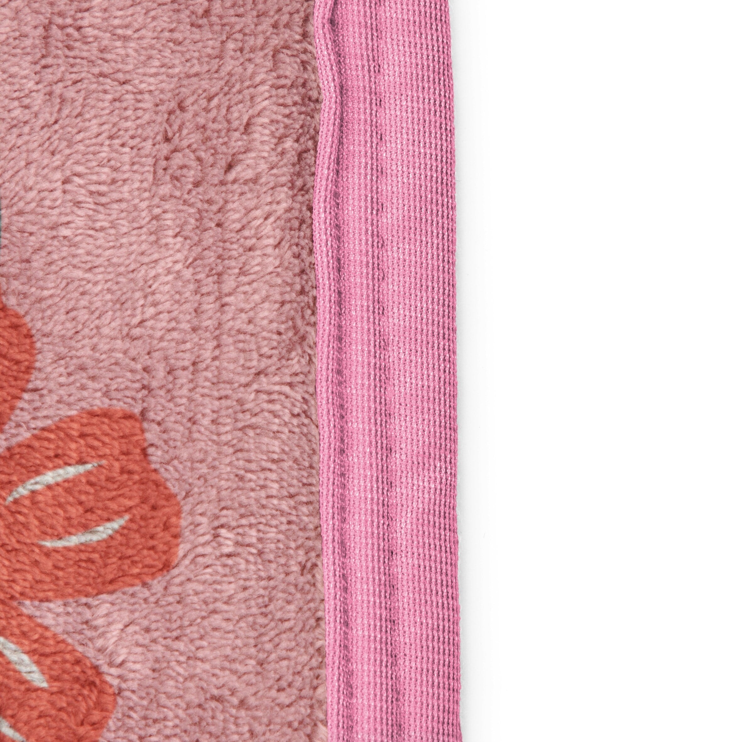 Decorative Knitted Floral Grace 46 x 60 Coral Fleece Kids Throw Blanket - Soft Bedding Accessories - Cozy Fleece Throw Blanket for Couch & Bed Detail