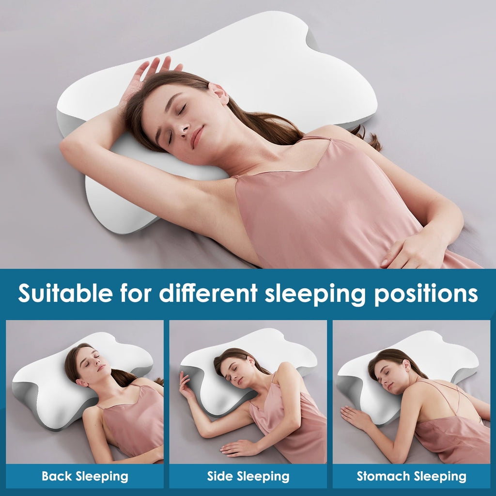 Hotel Collection Memory Foam Bed Pillow for Pain Relief,Ergonomic Memory Foam Pillows for Sleeping for Side Back Stomach&Sleepers with... - Hotel Quality Plush Sleeping Pillows Detail