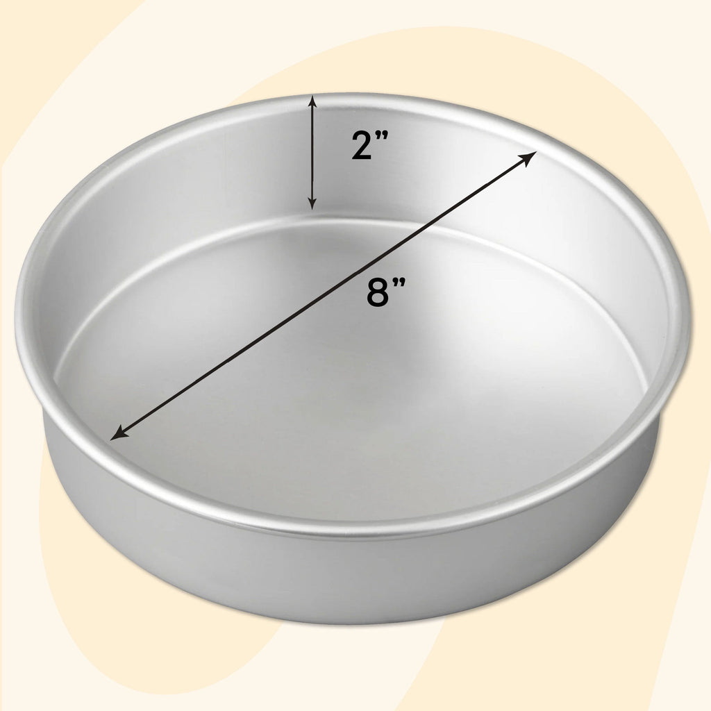 Time-Saving Aluminum 8" Round Cake Pan 2" Depth Layer Cake Baking Pan, Packaging May Vary - Innovative Kitchen Helper for Modern Cooking Detail