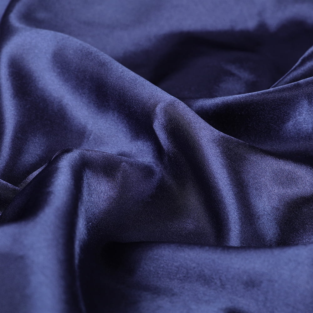 Breathable Luxury Fitted Sheet Deep Pocket Bed Sheet Satin Silk Sheets Ultra Soft Machine Washable Twin, Navy Blue - Luxury Bed Sheet Set with Deep Pockets Detail