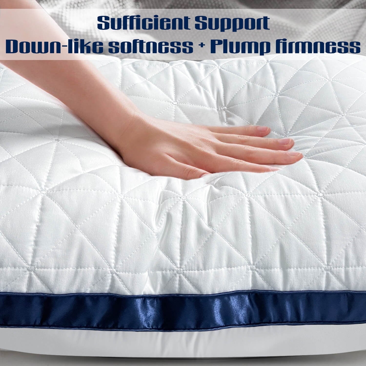 Ergonomic Memory Foam King Size Pillows Set of 2 - Cooling Hotel Luxury Bed Pillows for Sleeping 2 Pack, Supportive Breathable Down Alterna... - Decorative Throw Pillow Cushion for Sofa & Bed Detail
