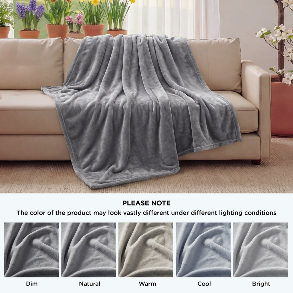 Cozy Fleece Fleece Throw Blanket for Couch Grey, Lightweight Plush Fuzzy Cozy Soft Blankets and Throws for Sofa, 50x60 inches - Lightweight Plush Warm Blanket for All Seasons Detail