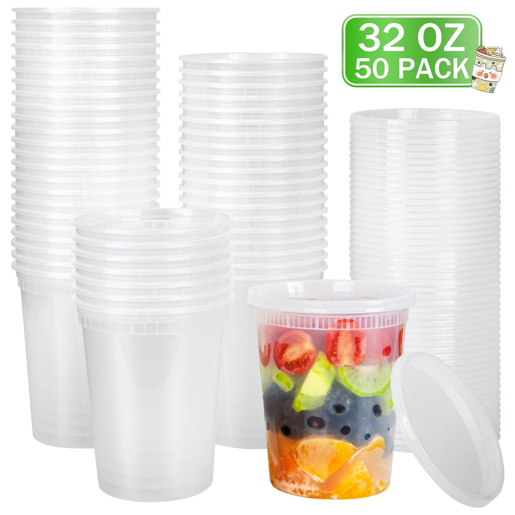 Sweet Treat Shaped 32oz Deli Containers with Lids 50 Sets, Food Storage Containers with Lids, Soup Containers with Lids, Stackable Plast... - Playful Star & Heart Shaped Geometric NeeDoh - Default Title
