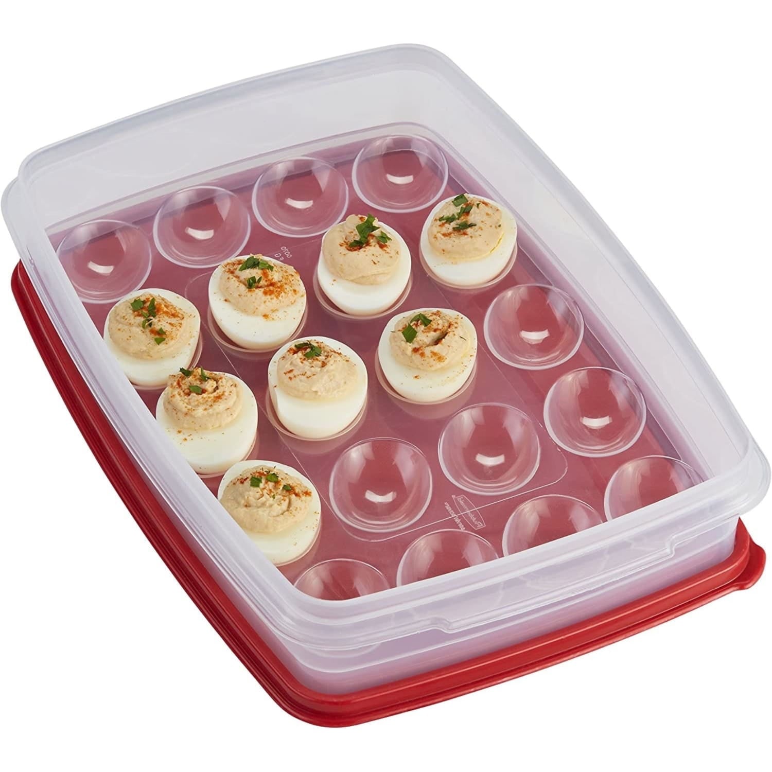 Deliciously Squishy Egg Keeper Food Storage Container, Clear/Red, 1 Count - Deliciously Soft Cupcake Sensory Glob Detail