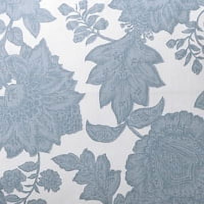 Luxurious Quilted Veronica 3-Piece Blue Floral Cotton Slub Comforter Set, King - Cloud-Like Soft Lightweight Bed Comforter Detail