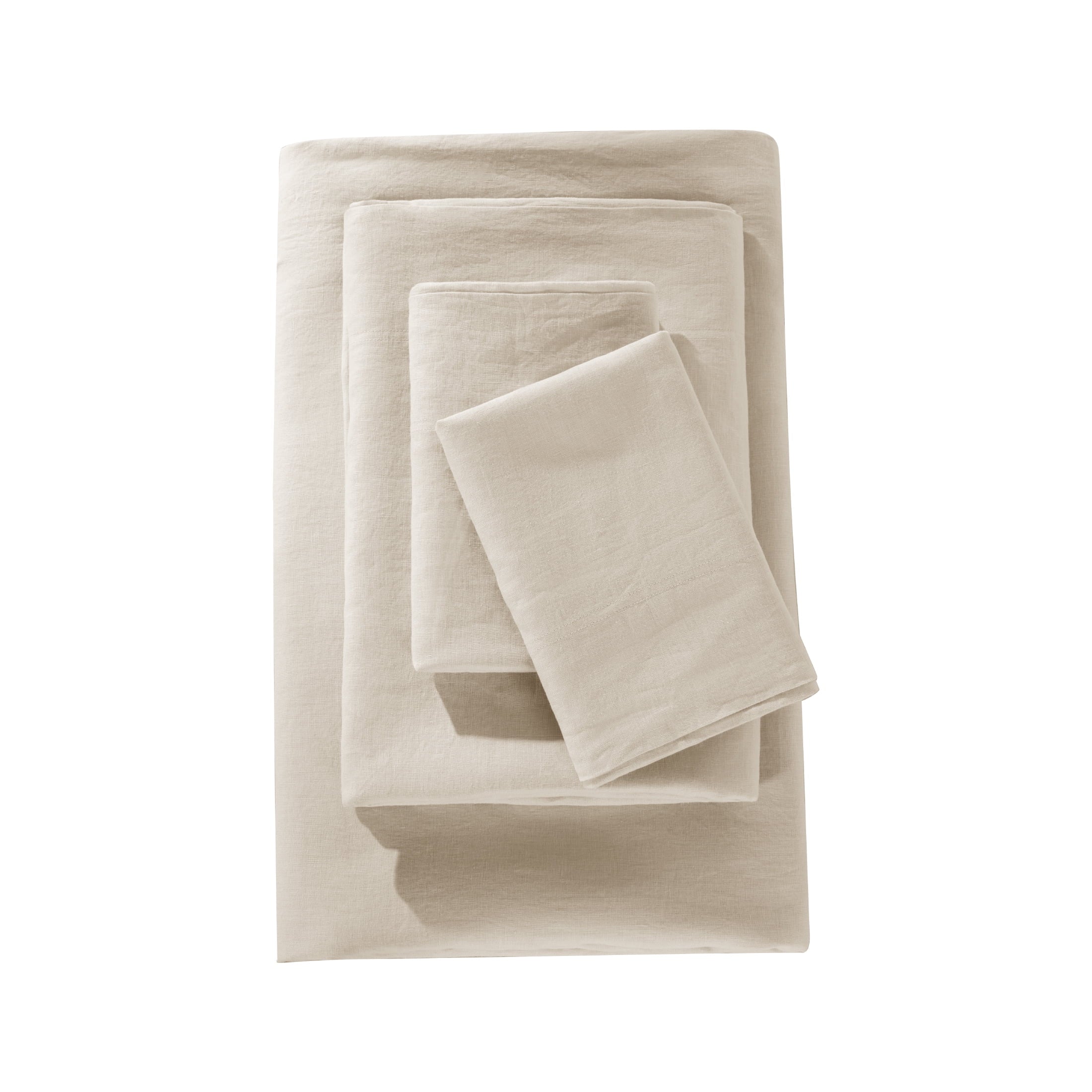 Ultra-Soft Natural Linen Cotton Bed Sheets Set, Deep Pocket - Breathable - Durable - 4 Pieces (Linen, Queen) - Premium Ultra-Soft Pillowcase Pair for Sleeping Detail