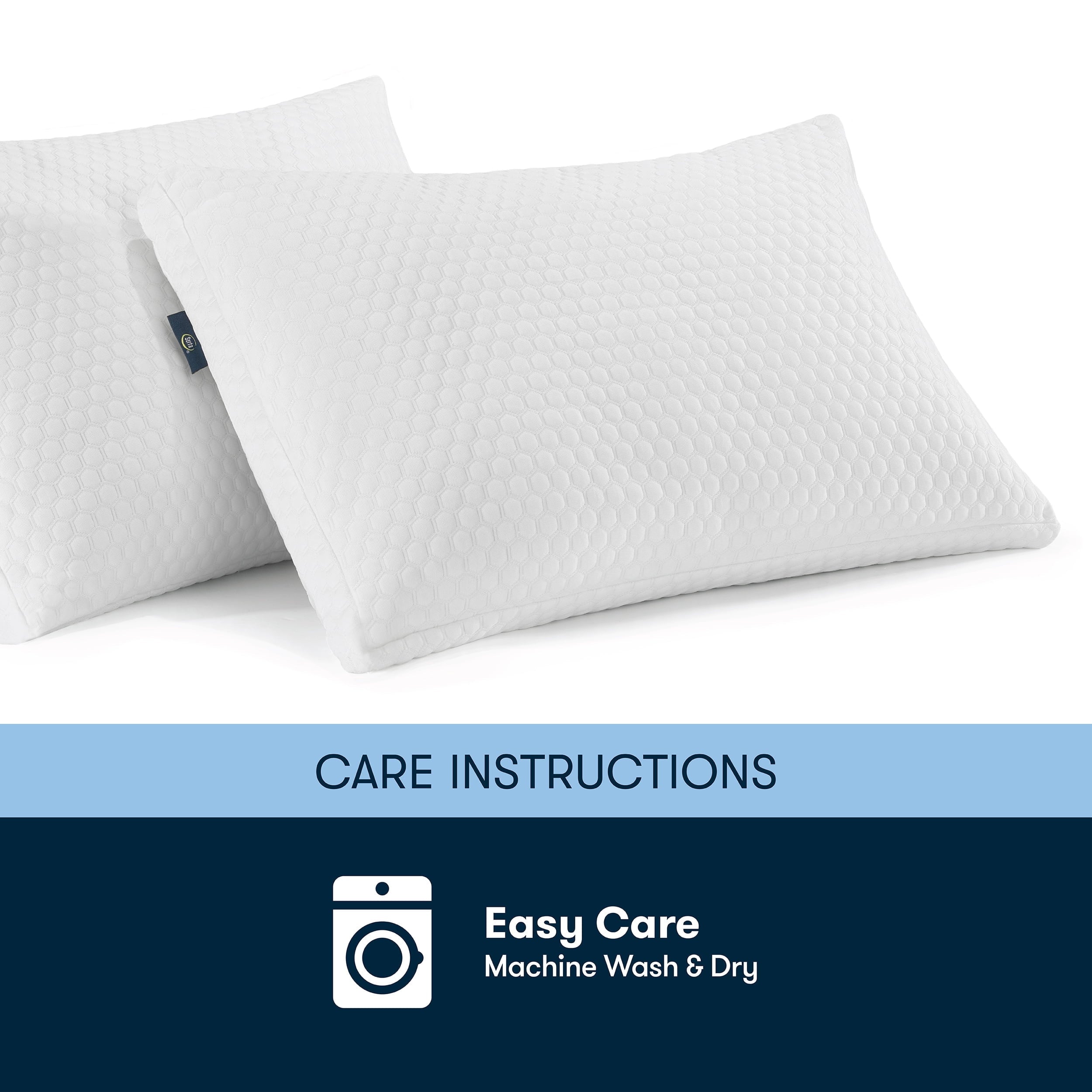 Fluffy Shredded Sleep Chill Standard/Queen Bed Pillow, Hypoallergenic Fill - Hotel Quality Plush Sleeping Pillows Detail