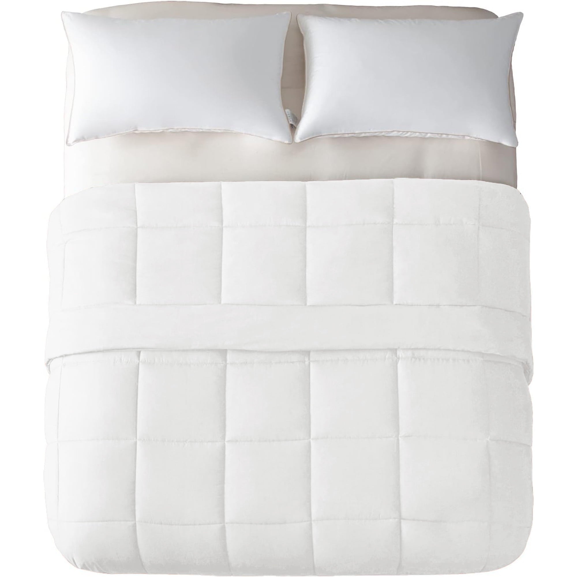 Hypoallergenic Cloud Queen Comforter Set White, 3-Piece Solid Comforter Duvet Insert with Corner Tabs, Lightweight Bedding Down Alternativ... - Cloud-Like Soft Lightweight Bed Comforter Detail