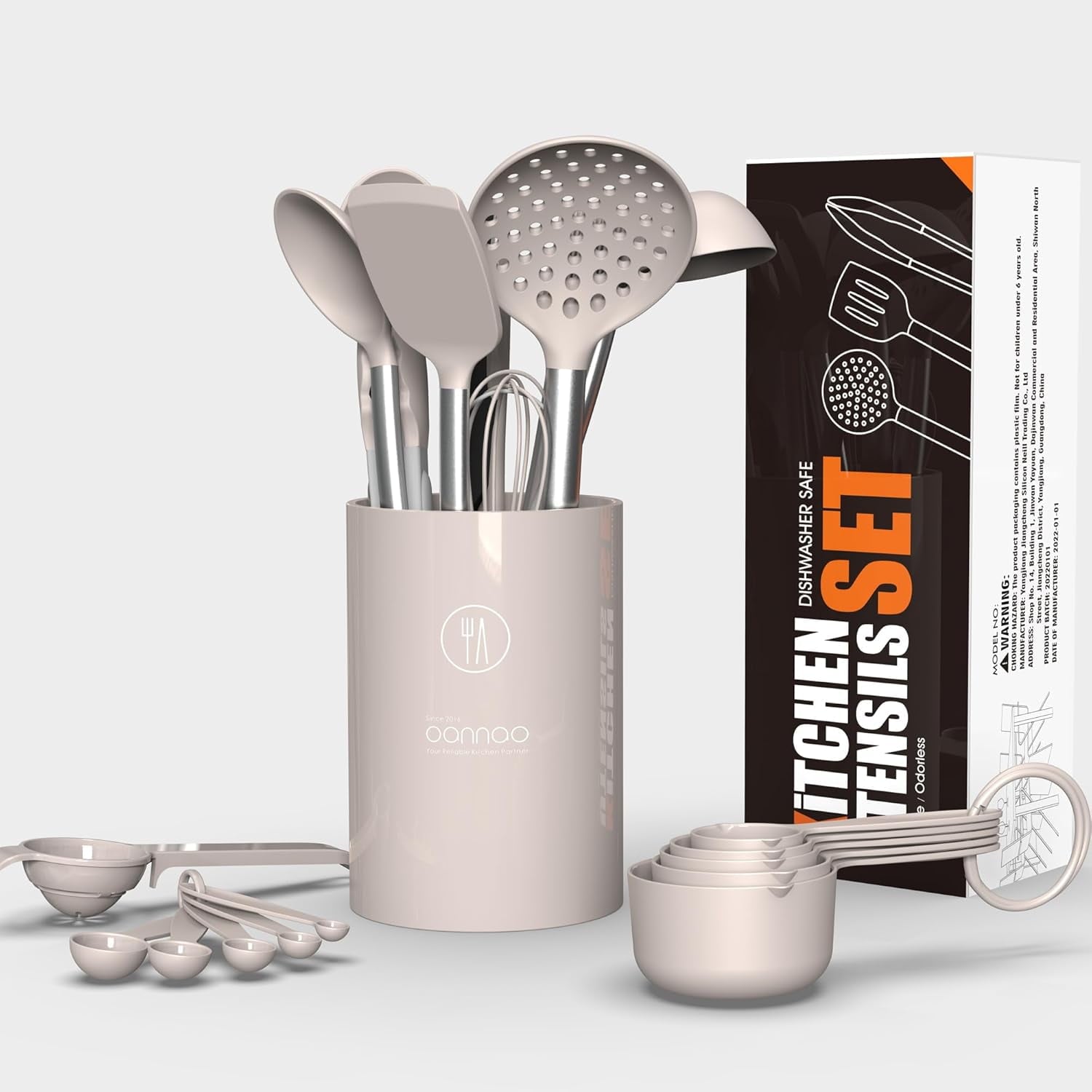 Heavy Duty Large Silicone Cooking Utensils Set - Heat Resistant Kitchen Utensils,Turner Tongs,Spatula,Spoon,Brush,Whisk,Stainles... - High-Precision Culinary Tool for Baking & Cooking Detail