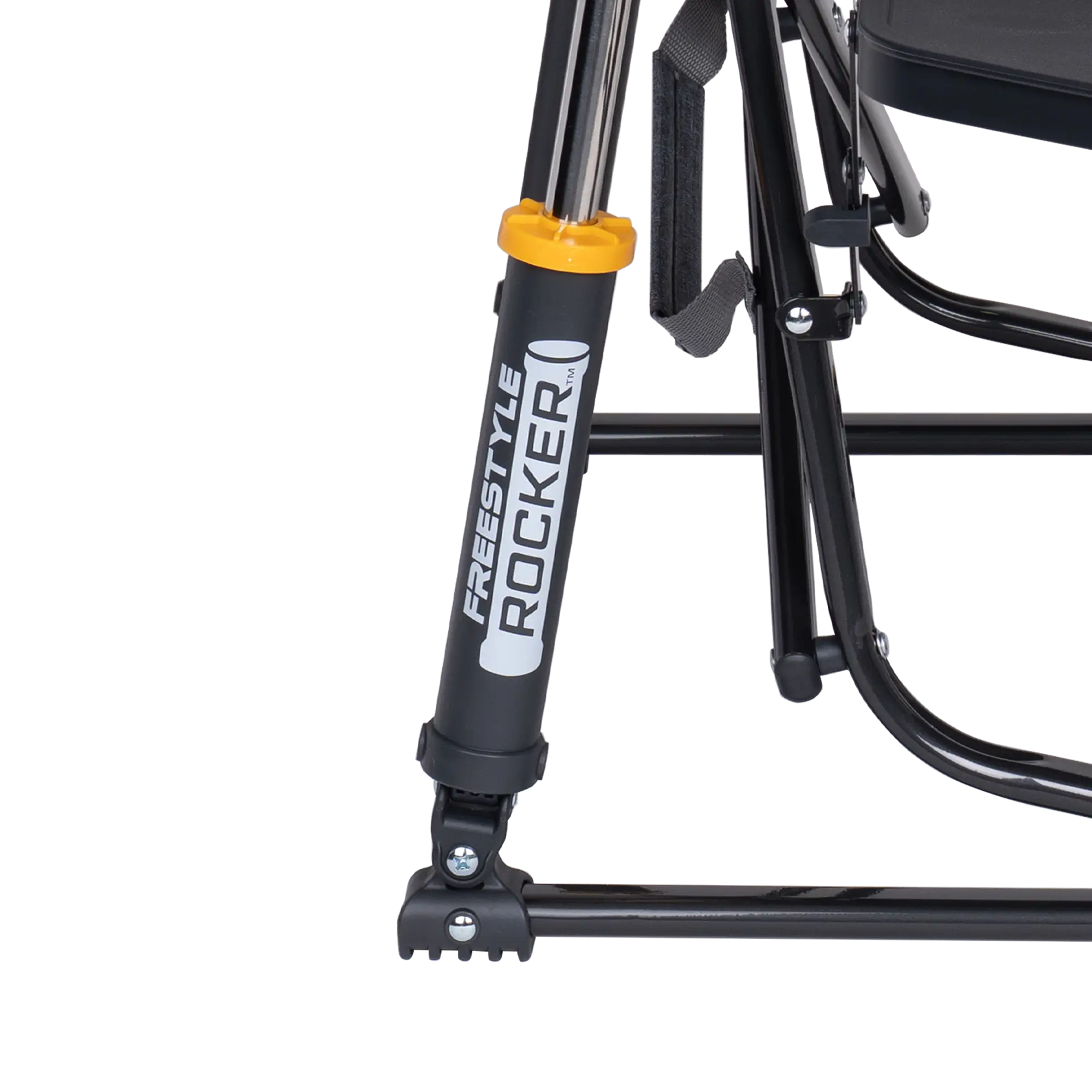 Premium All-Weather Freestyle Rocker with Side Table - Choice 853 - Heavy-Duty Kickback Rocker with Beverage Holder Detail