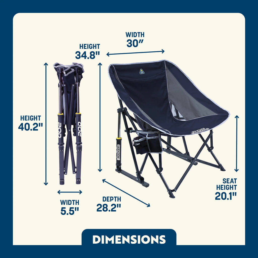 Smooth Motion Pod Rocker - Choice 933 - Patented Spring-Action Rocking Chair for Camping Detail