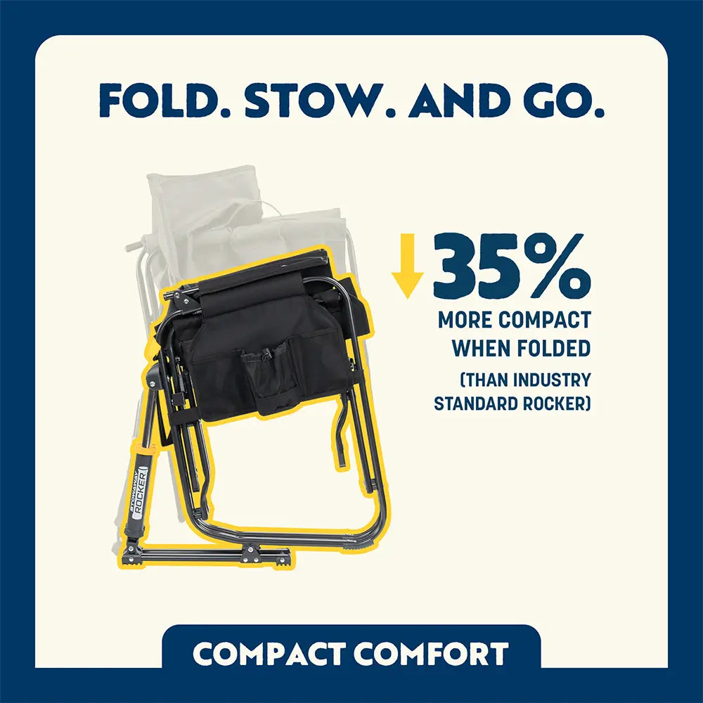 Patented Spring-Action Stowaway Rocker - Choice 794 - Heavy-Duty Kickback Rocker with Beverage Holder Detail