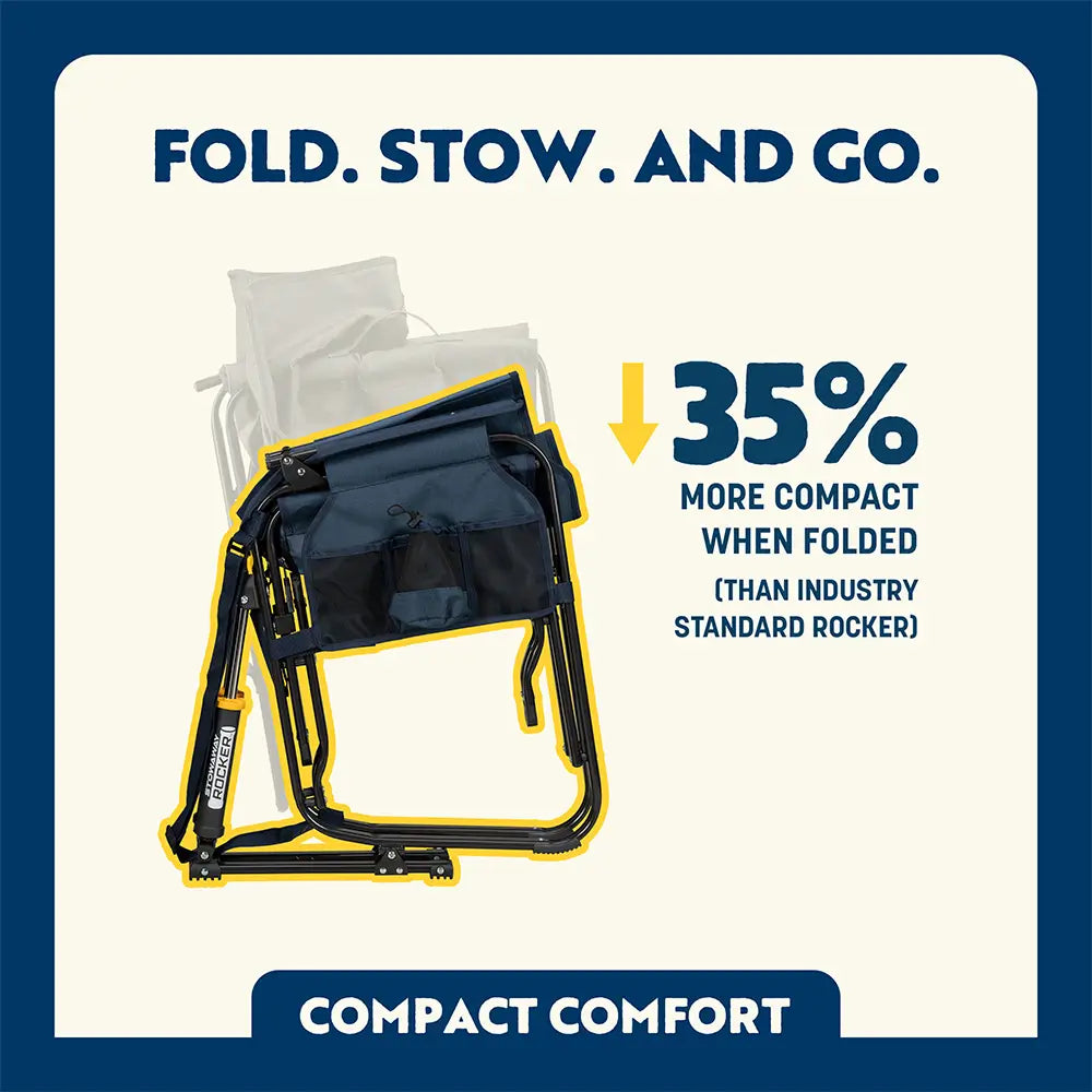 Patented Spring-Action Stowaway Rocker - Choice 794 - Heavy-Duty Kickback Rocker with Beverage Holder Detail
