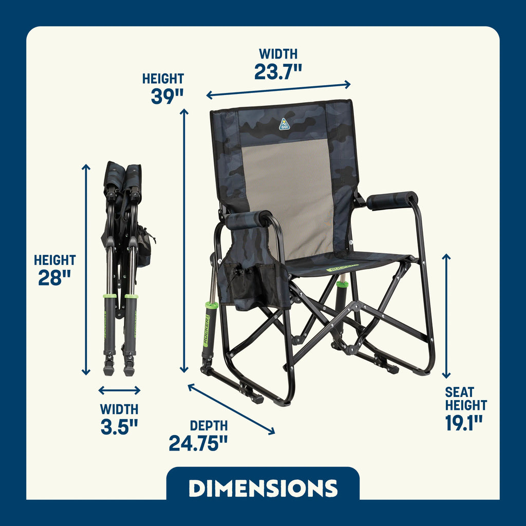 Patented Spring-Action Stowaway Rocker - Choice 794 - Heavy-Duty Kickback Rocker with Beverage Holder Detail