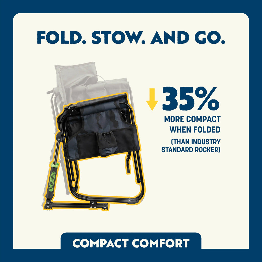 Patented Spring-Action Stowaway Rocker - Choice 794 - Heavy-Duty Kickback Rocker with Beverage Holder Detail