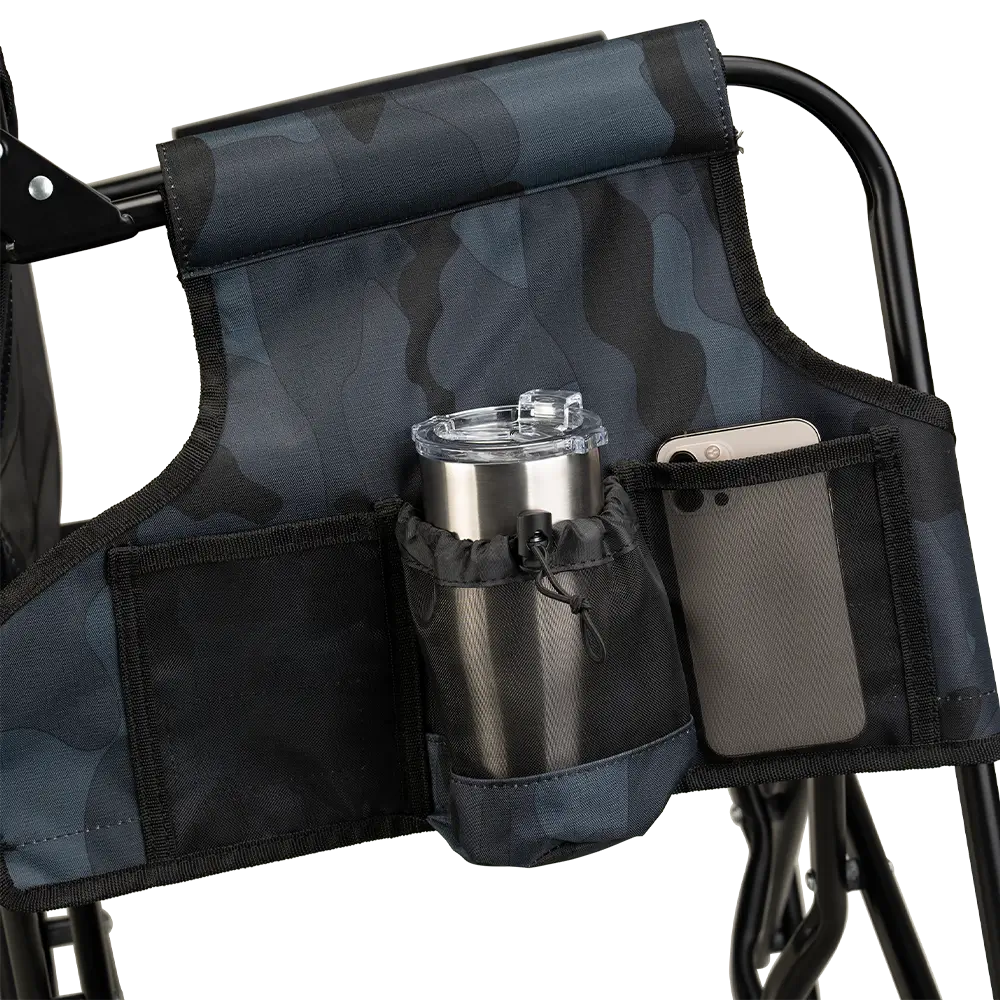 Patented Spring-Action Stowaway Rocker - Choice 794 - Heavy-Duty Kickback Rocker with Beverage Holder Detail