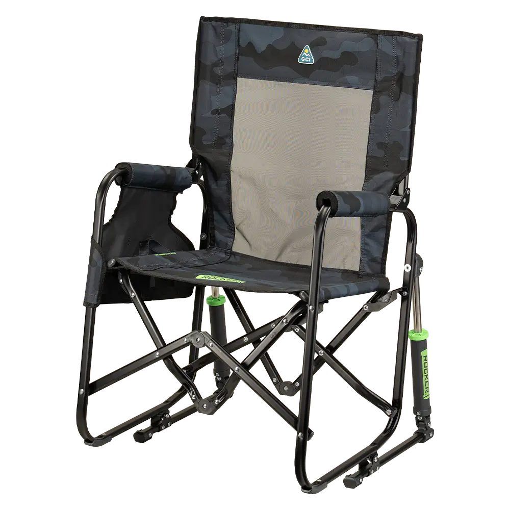 Patented Spring-Action Stowaway Rocker - Choice 794 - Heavy-Duty Kickback Rocker with Beverage Holder Detail