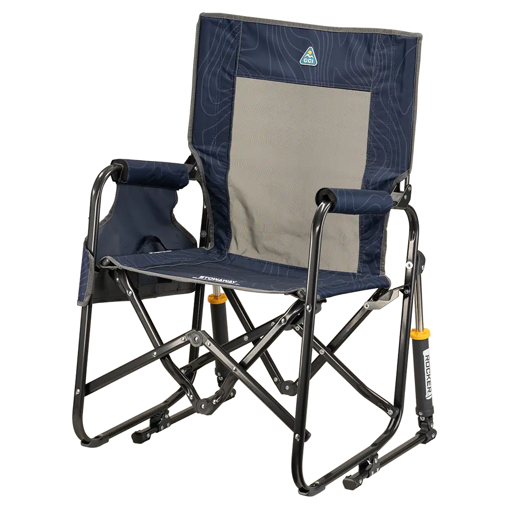 Patented Spring-Action Stowaway Rocker - Choice 794 - Heavy-Duty Kickback Rocker with Beverage Holder Detail