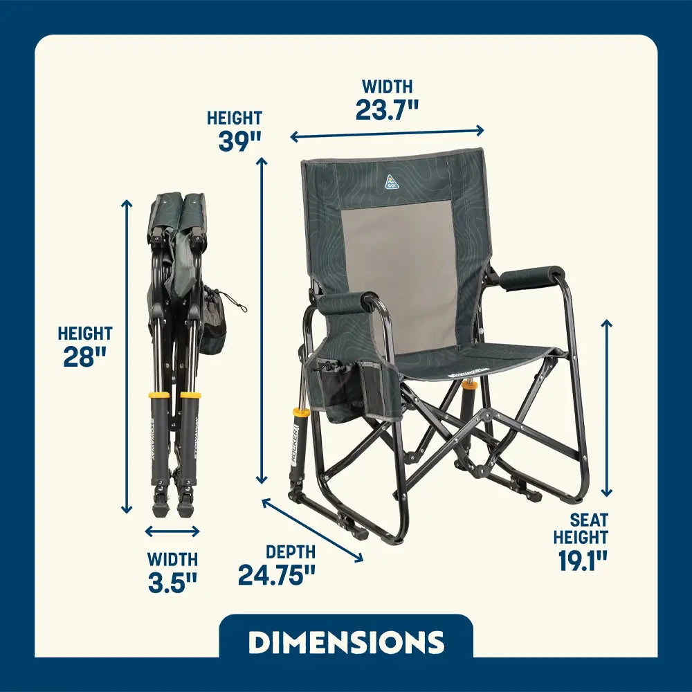 Patented Spring-Action Stowaway Rocker - Choice 794 - Heavy-Duty Kickback Rocker with Beverage Holder Detail