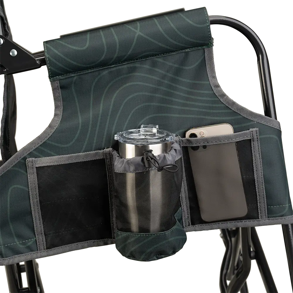 Patented Spring-Action Stowaway Rocker - Choice 794 - Heavy-Duty Kickback Rocker with Beverage Holder Detail