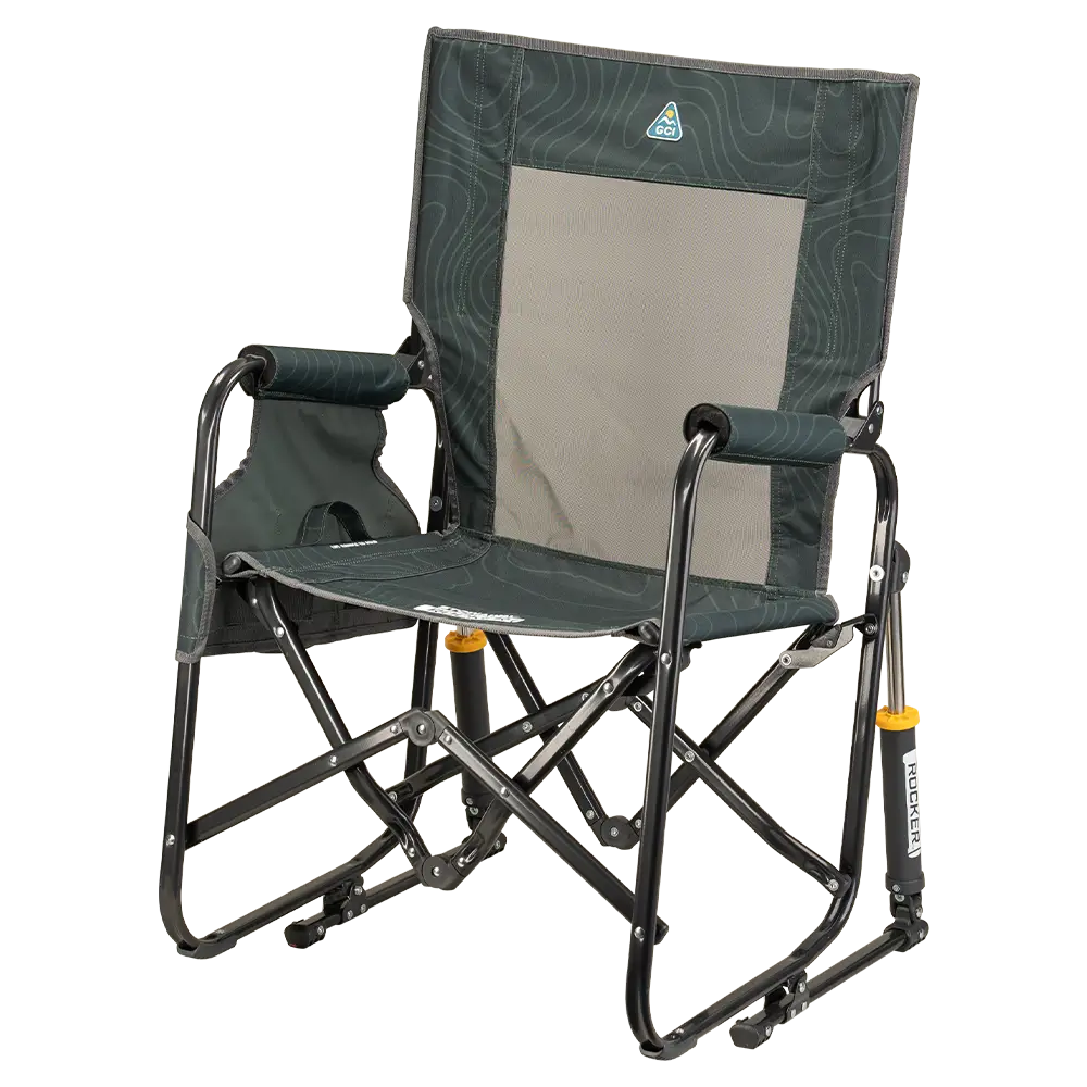 Patented Spring-Action Stowaway Rocker - Choice 794 - Heavy-Duty Kickback Rocker with Beverage Holder Detail