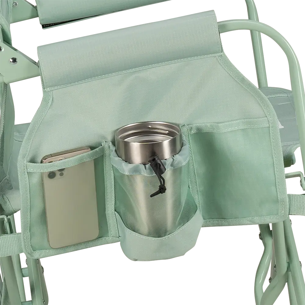 Patented Spring-Action Stowaway Rocker - Choice 794 - Heavy-Duty Kickback Rocker with Beverage Holder Detail