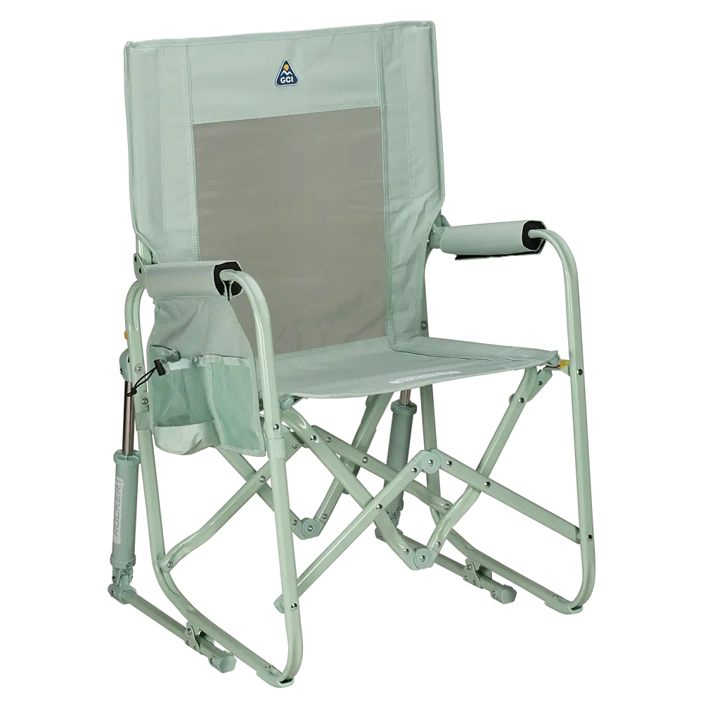 Patented Spring-Action Stowaway Rocker - Choice 794 - Heavy-Duty Kickback Rocker with Beverage Holder - Pastel Green
