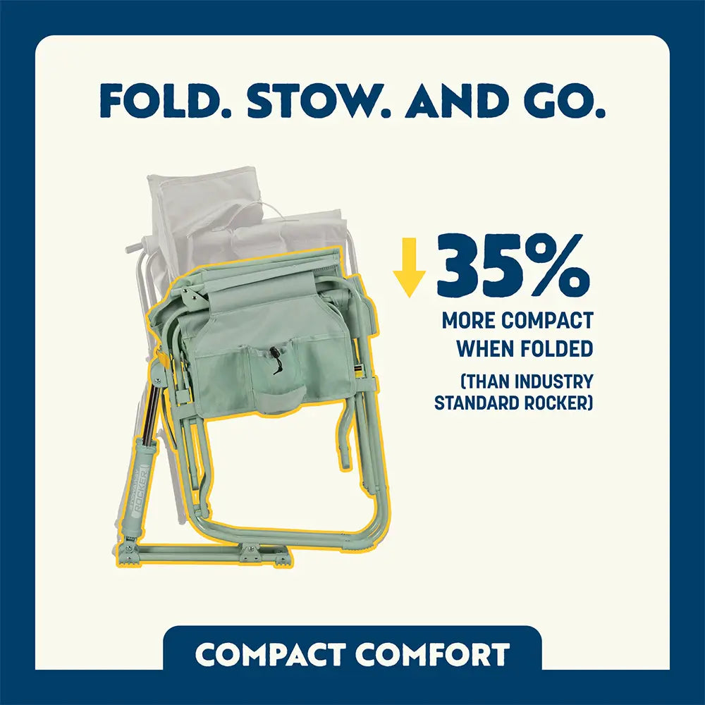 Patented Spring-Action Stowaway Rocker - Choice 794 - Heavy-Duty Kickback Rocker with Beverage Holder Detail