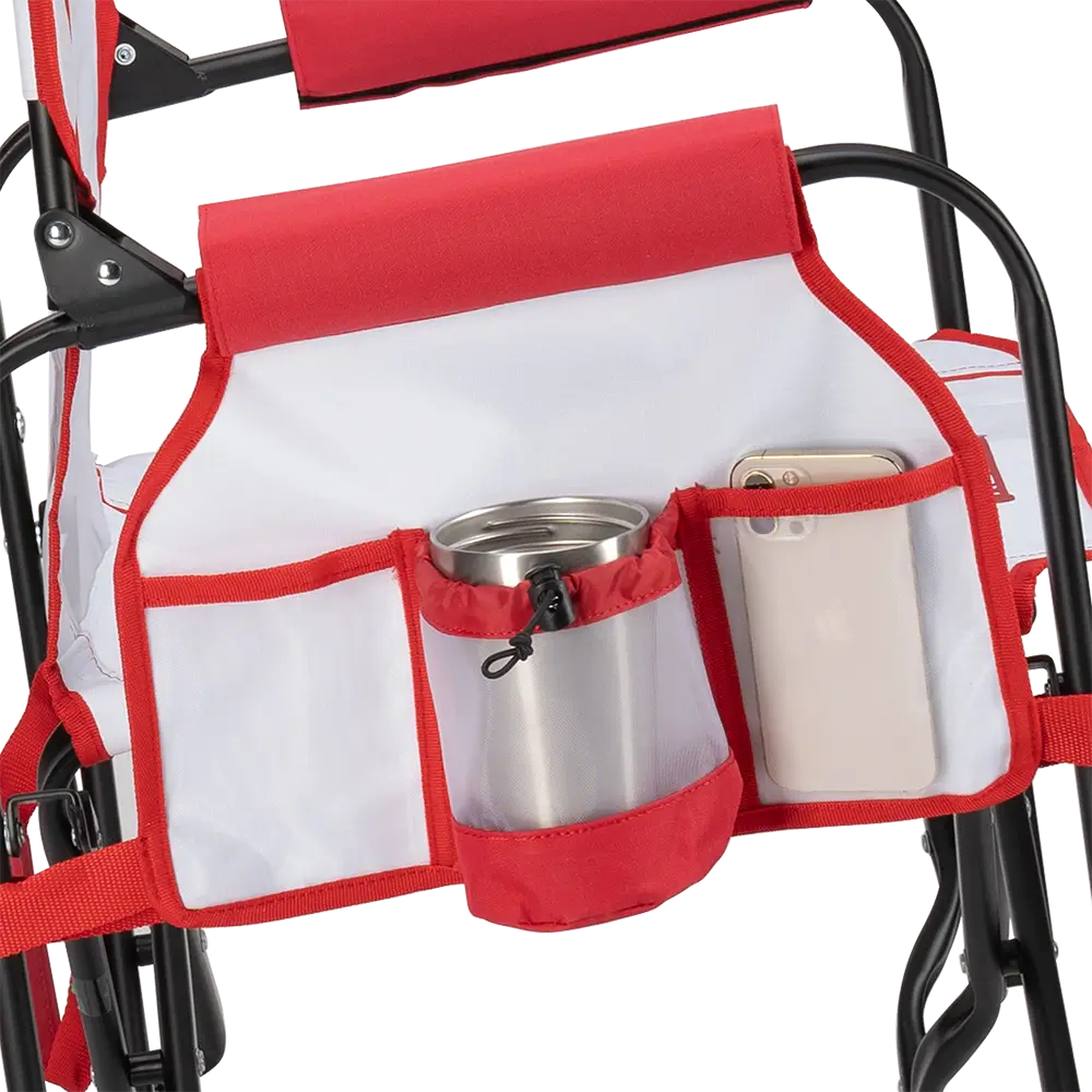 Patented Spring-Action Stowaway Rocker - Choice 794 - Heavy-Duty Kickback Rocker with Beverage Holder Detail
