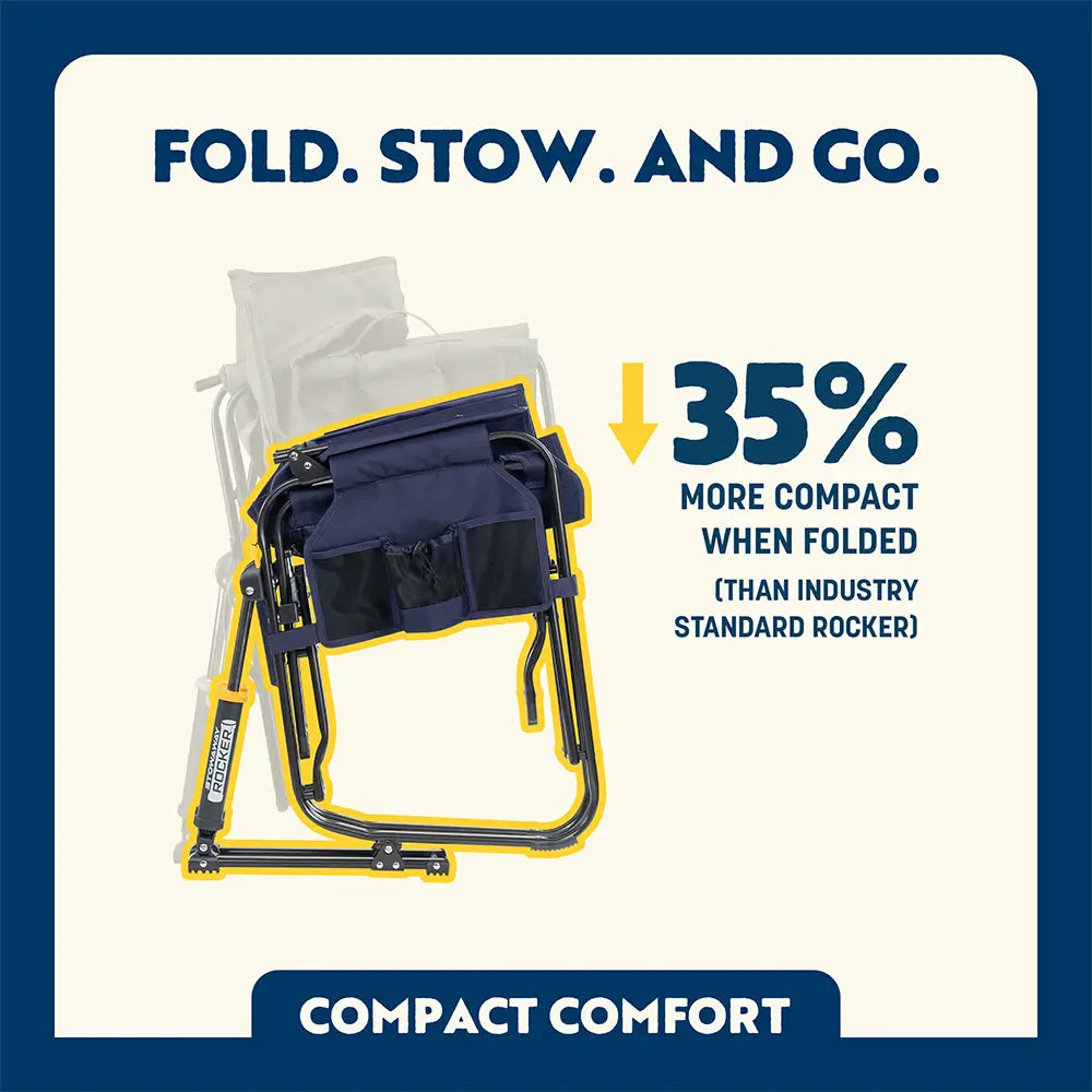 Patented Spring-Action Stowaway Rocker - Choice 794 - Heavy-Duty Kickback Rocker with Beverage Holder Detail