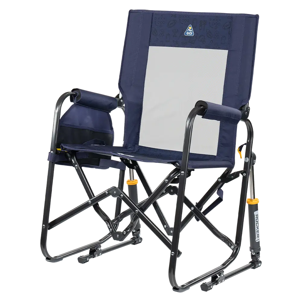 Patented Spring-Action Stowaway Rocker - Choice 794 - Heavy-Duty Kickback Rocker with Beverage Holder Detail