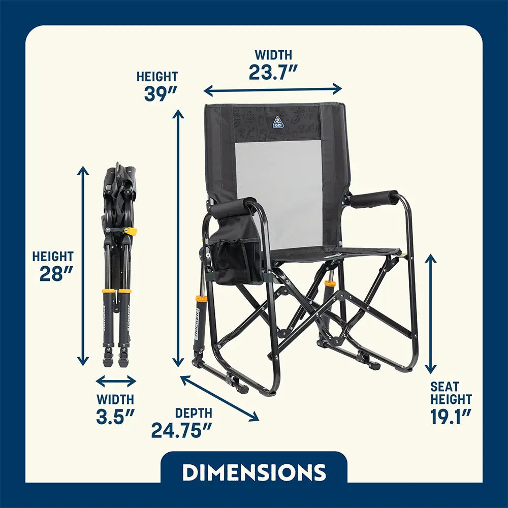 Patented Spring-Action Stowaway Rocker - Choice 794 - Heavy-Duty Kickback Rocker with Beverage Holder Detail