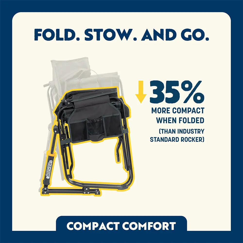 Patented Spring-Action Stowaway Rocker - Choice 794 - Heavy-Duty Kickback Rocker with Beverage Holder Detail