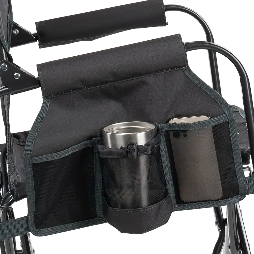 Patented Spring-Action Stowaway Rocker - Choice 794 - Heavy-Duty Kickback Rocker with Beverage Holder Detail