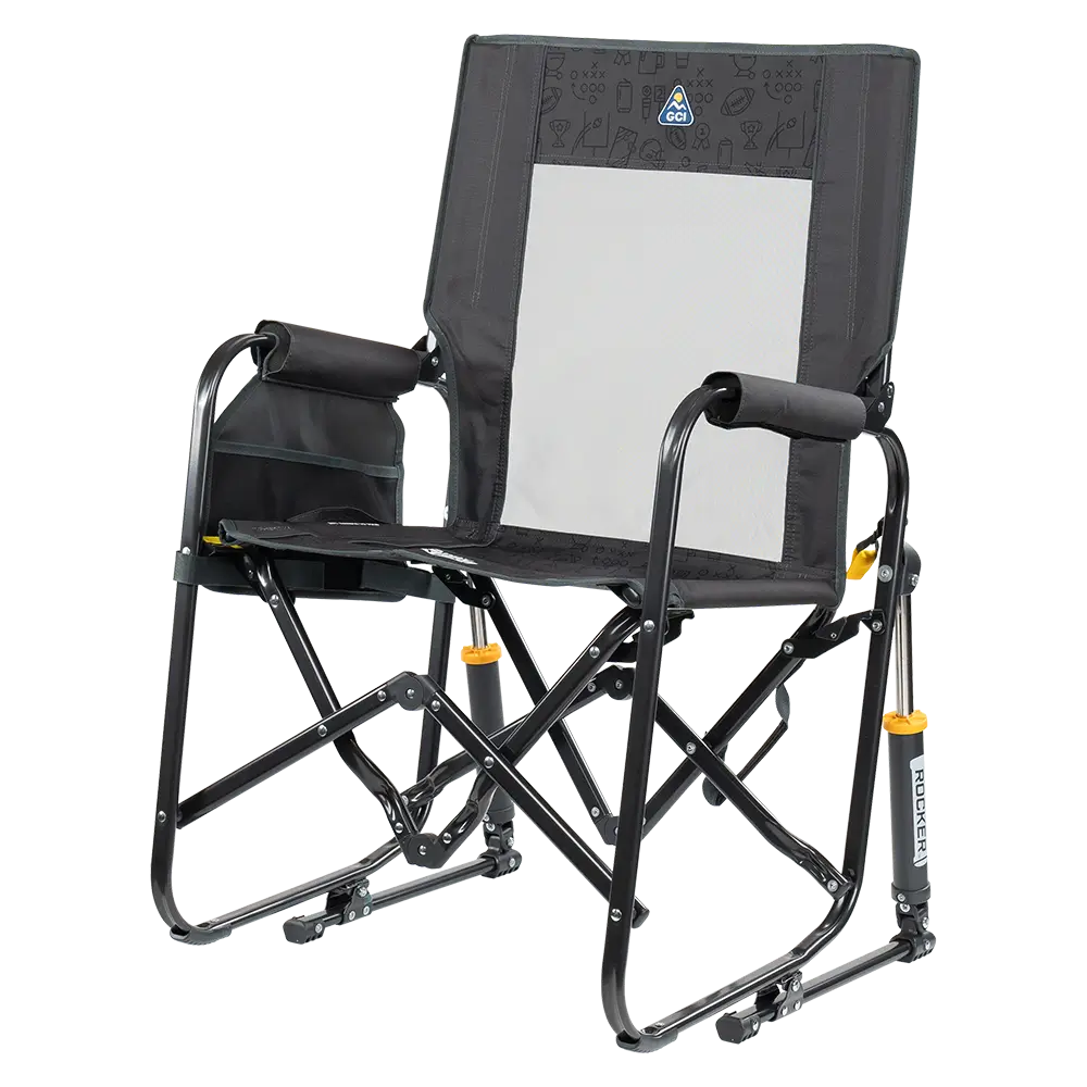 Patented Spring-Action Stowaway Rocker - Choice 794 - Heavy-Duty Kickback Rocker with Beverage Holder Detail