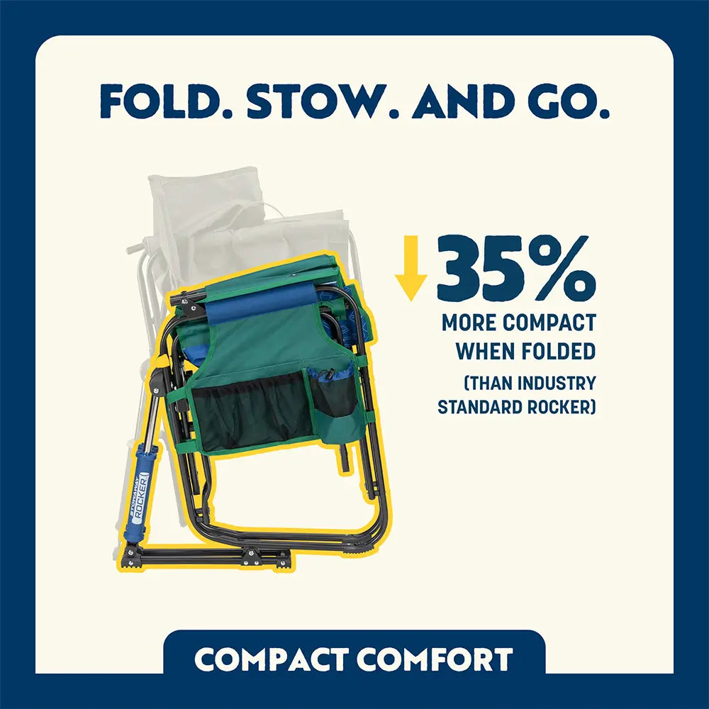 Patented Spring-Action Stowaway Rocker - Choice 794 - Heavy-Duty Kickback Rocker with Beverage Holder Detail