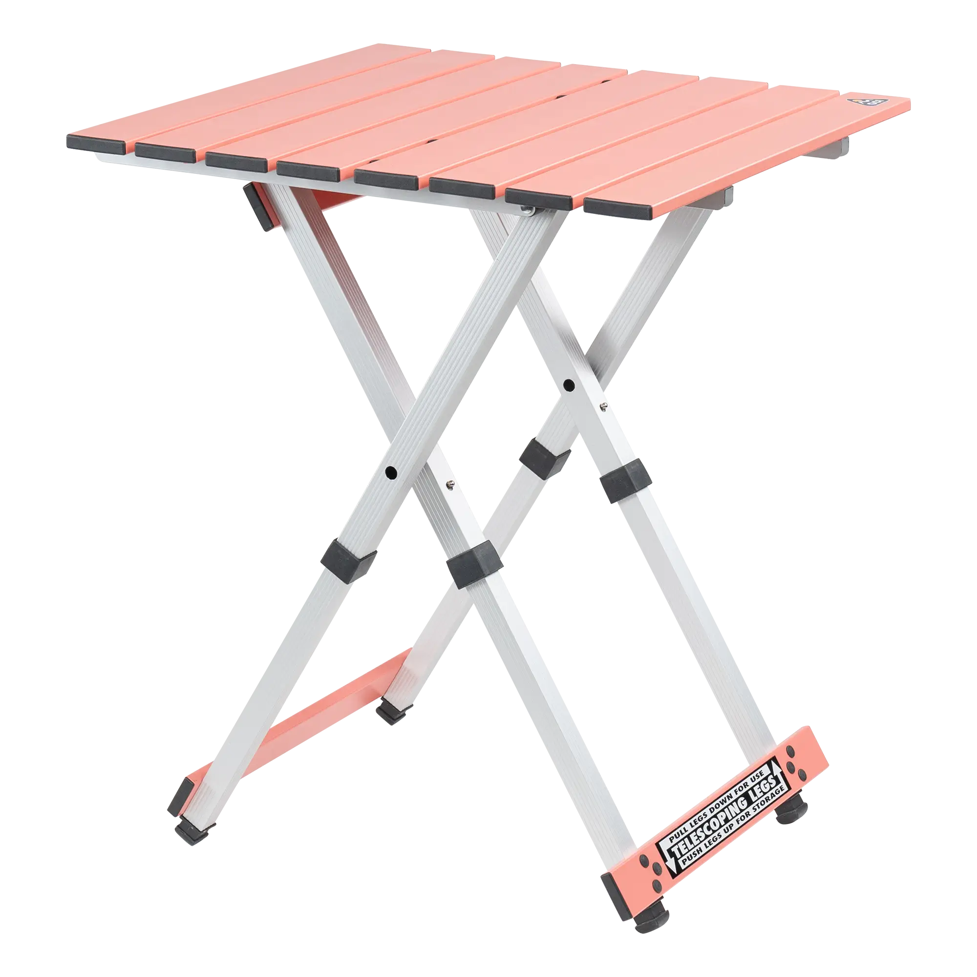 Slim-Fold Compact Camp Table 20 - Choice 513 - Portable Camping Table with Heat-Resistant Countertop - Coral