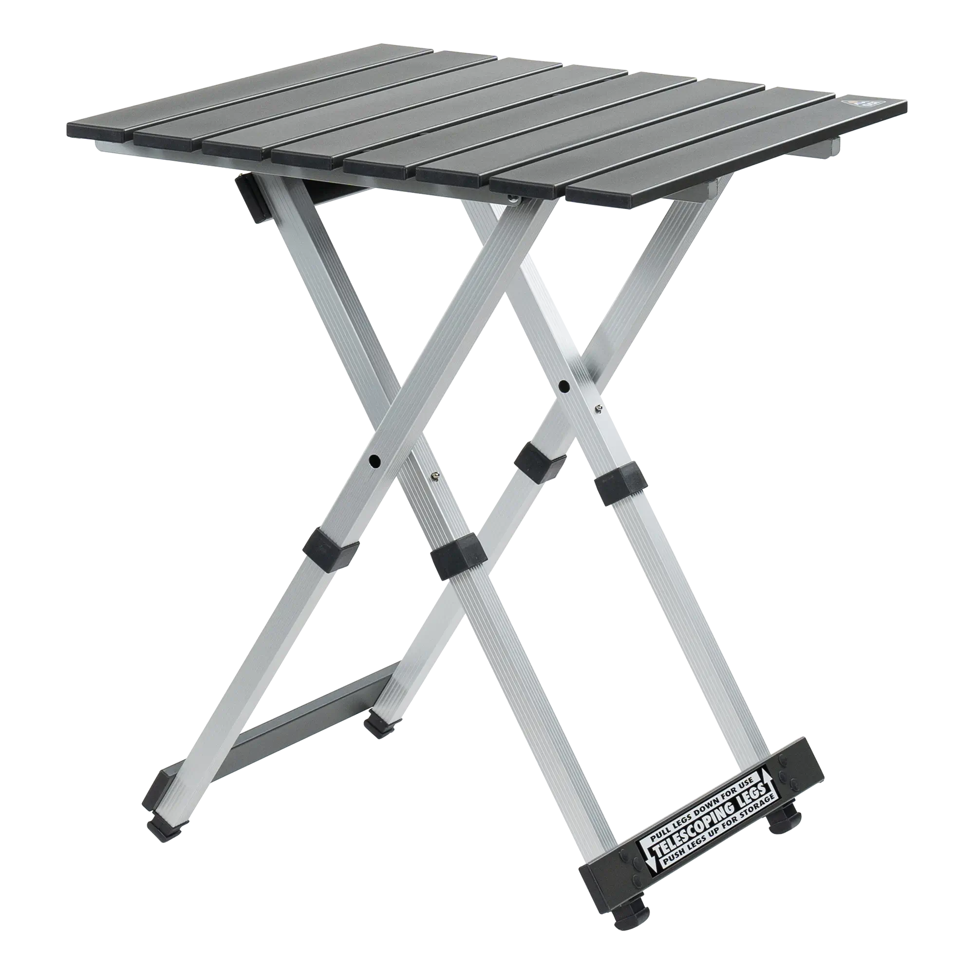 Slim-Fold Compact Camp Table 20 - Choice 513 - Portable Camping Table with Heat-Resistant Countertop - Black Chrome