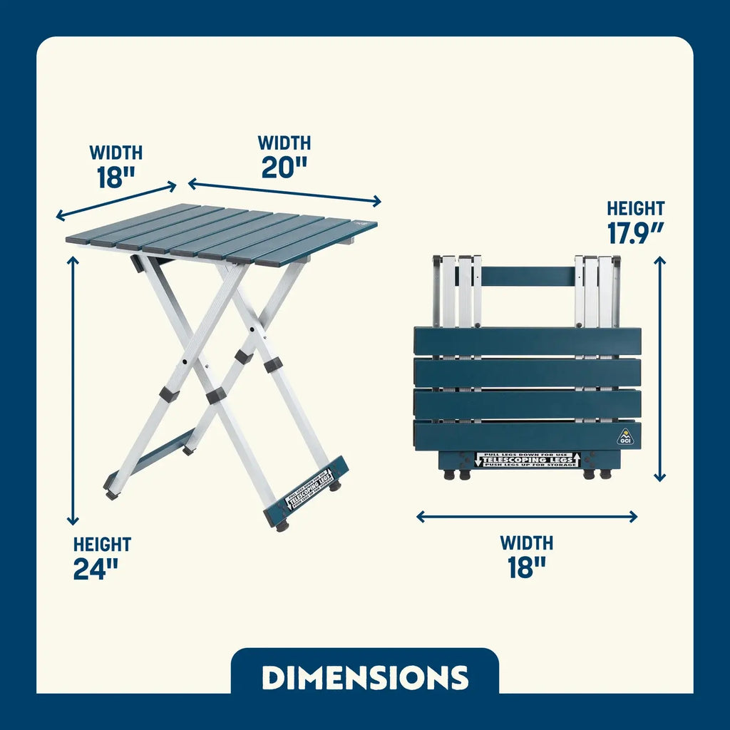 Slim-Fold Compact Camp Table 20 - Choice 513 - Portable Camping Table with Heat-Resistant Countertop Detail