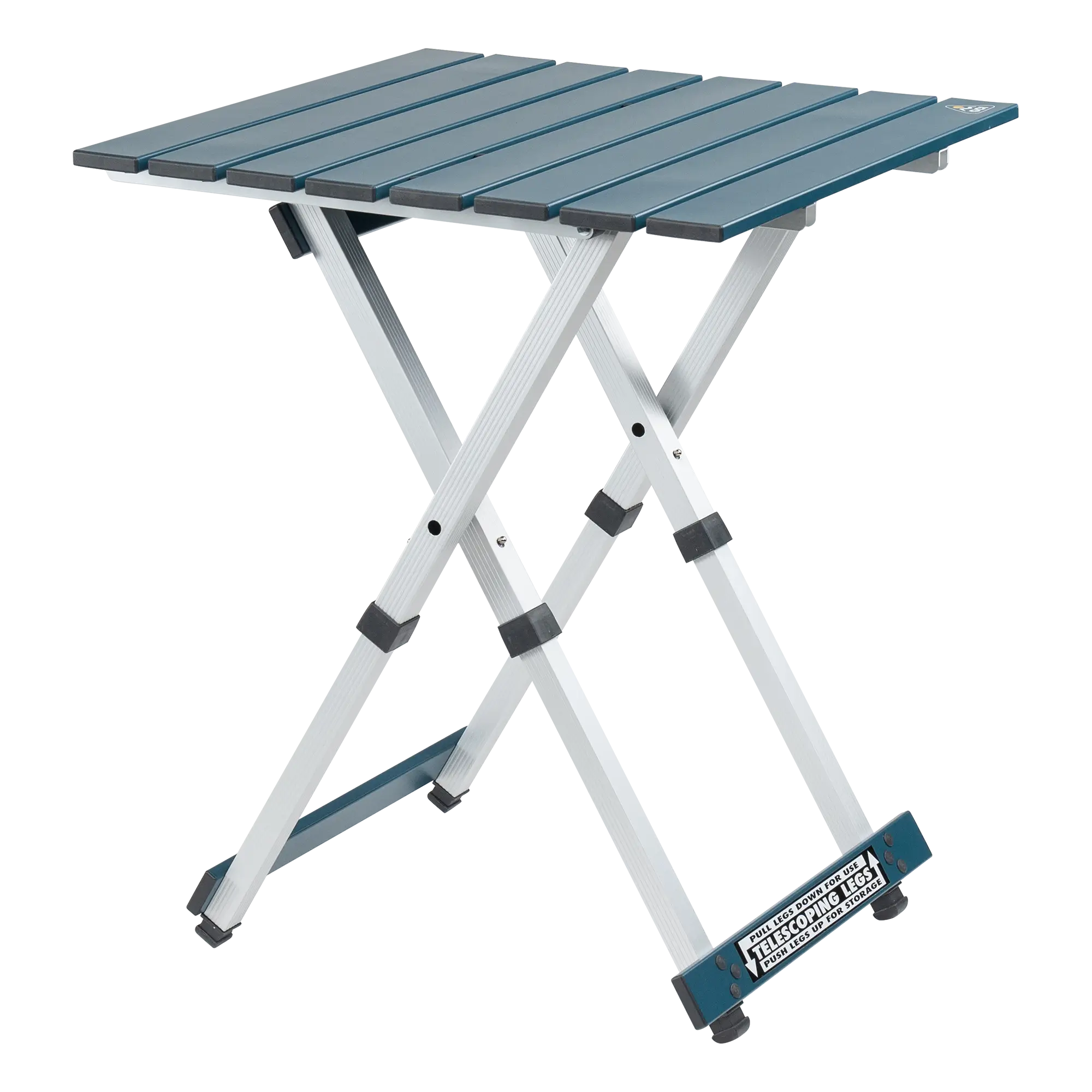 Slim-Fold Compact Camp Table 20 - Choice 513 - Portable Camping Table with Heat-Resistant Countertop - Teal