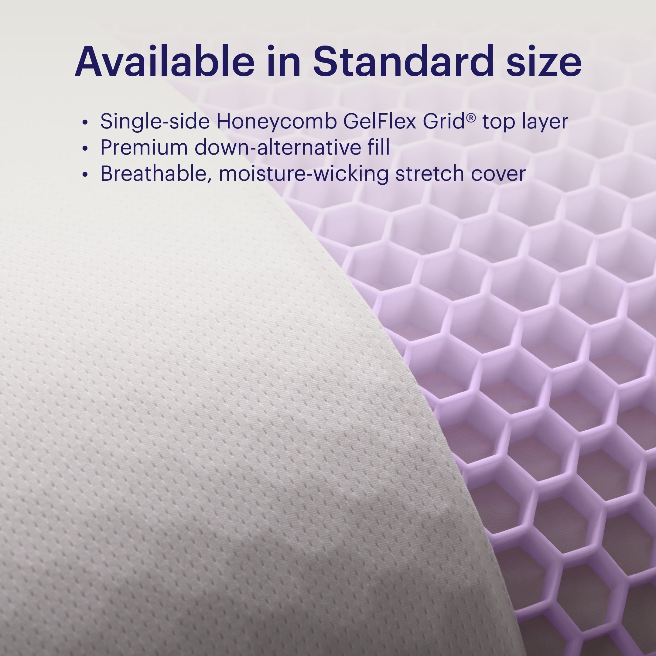 Decorative Plump GridCloud Pillow, Honeycomb Gelflex Top Layer, Hypoallergenic, Down - Alternative - Orthopedic Shredded Foam Bed Pillow Set Detail