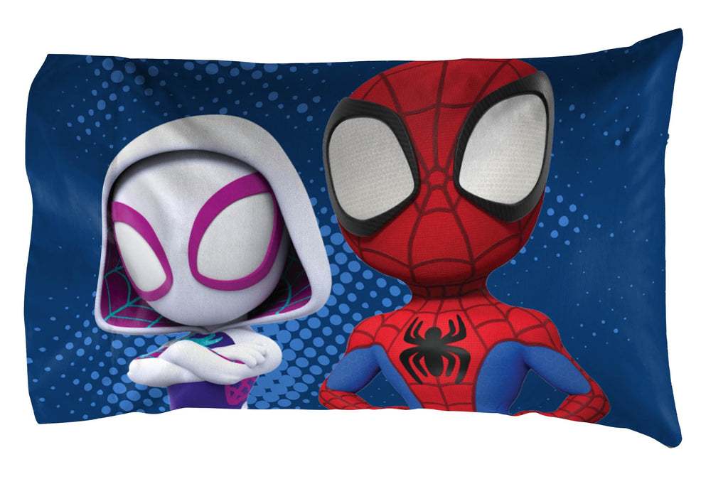 Fluffy Down Alternative Spidey Amazing Friends Kids 2-Piece Twin/Full Reversible Comforter Set, Microfiber, Red - Luxurious Quilted Duvet Cover Set Detail