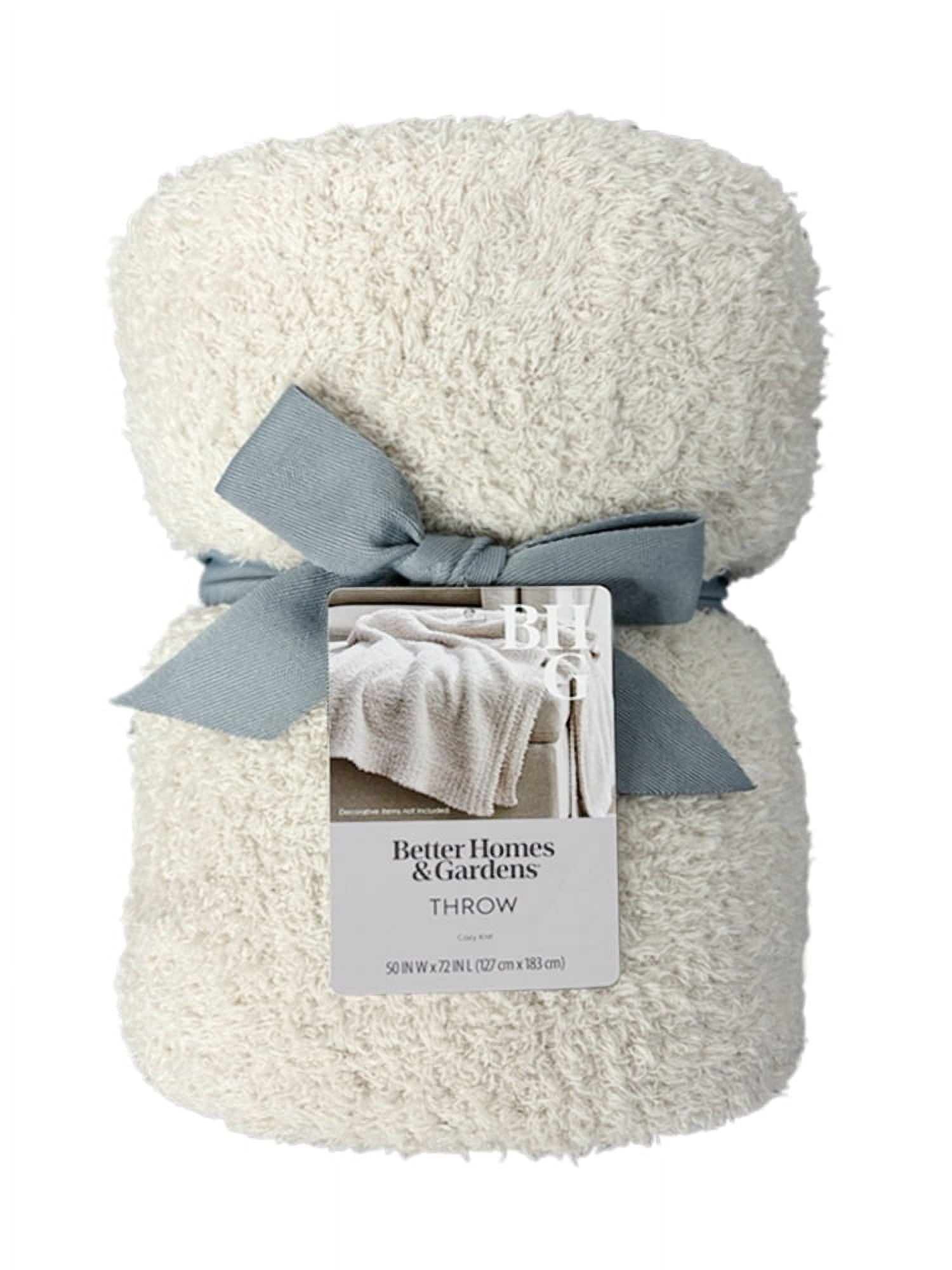 Lightweight Warm Beige Cozy Knit Throw, 50" x 72" - Lightweight Plush Warm Blanket for All Seasons Detail