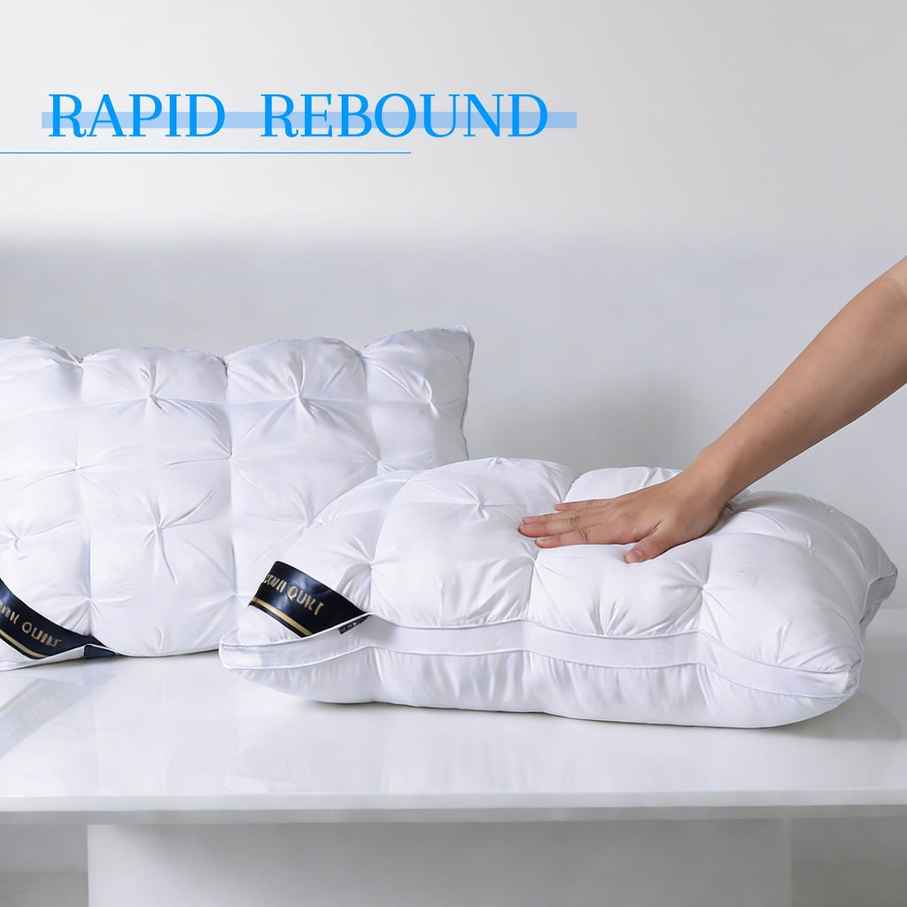 Decorative Plump 2-Pack White Twisted Bed Pillows (20" x 16.5") - Soft Plush Down Alternative, Breathable and Hypoallergenic, Standard... - Hotel Quality Plush Sleeping Pillows Detail
