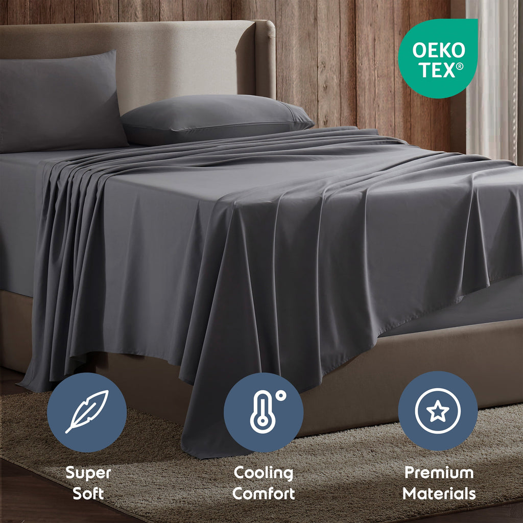 Breathable Luxury Queen Sheets Set, 1800 Series Extra Deep Pocket Sheets Queen Soft Microfiber Bed Sheets, 4 Piece Queen Sheet sets - Luxury Bed Sheet Set with Deep Pockets Detail